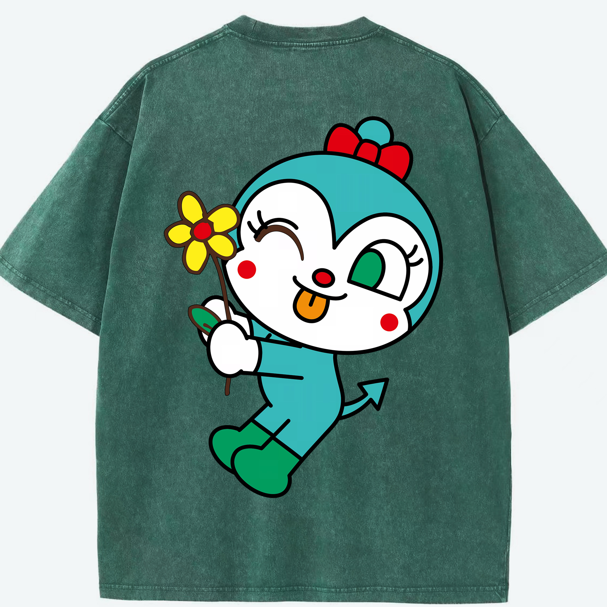 （画像用） アンパンマン Anpanman 綿100% ヴィンテージ風 半袖Tシャツ（背面プリント）